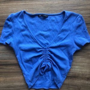 Ribbed Ruched Crop Top